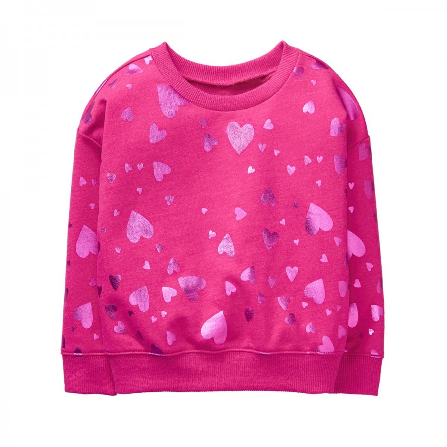 桃紅閃閃愛心長袖