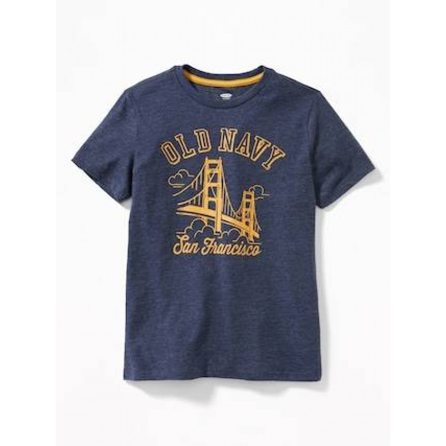 藍色LOGO短袖棉T