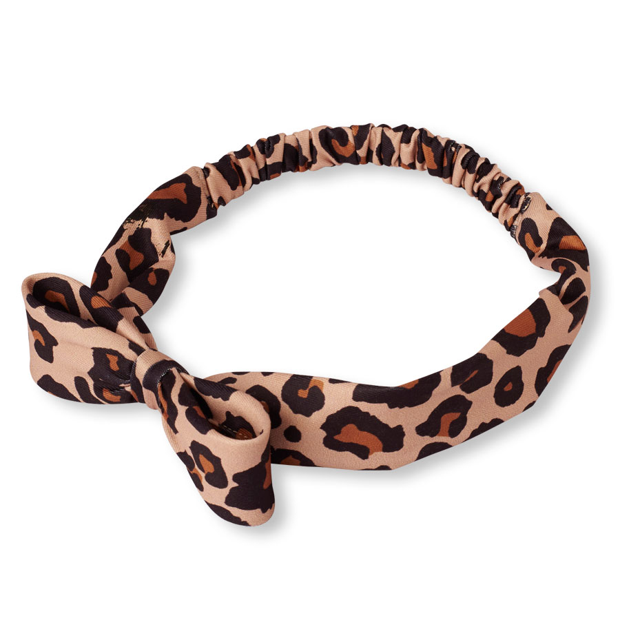 豹紋蝴蝶結髮帶